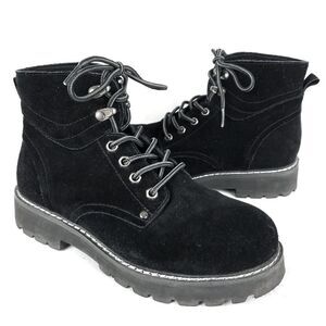 Propet Dakota Black Suede Leather Lace Up Ankle Boots Women's Size 7